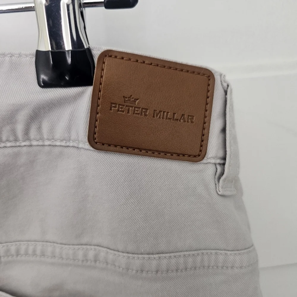 Peter Millar Men’s Pants 31x28 Gray Pima Cotton Stretch Casual 5-Pocket